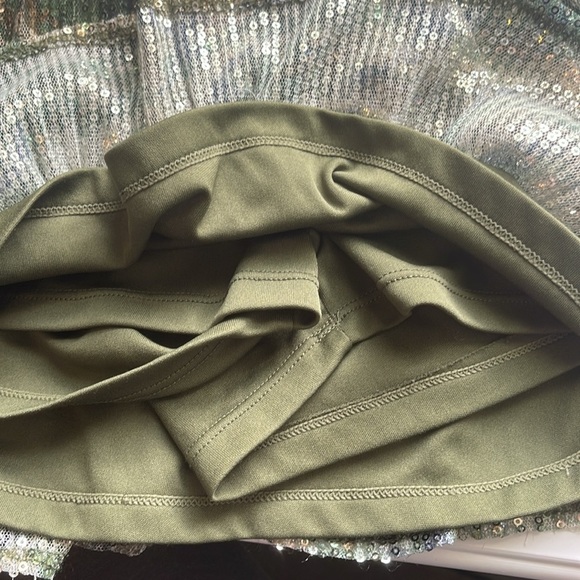 Justice Green Skort Skirt Mesh Sequins Sparkly Size 8 - Picture 5 of 5